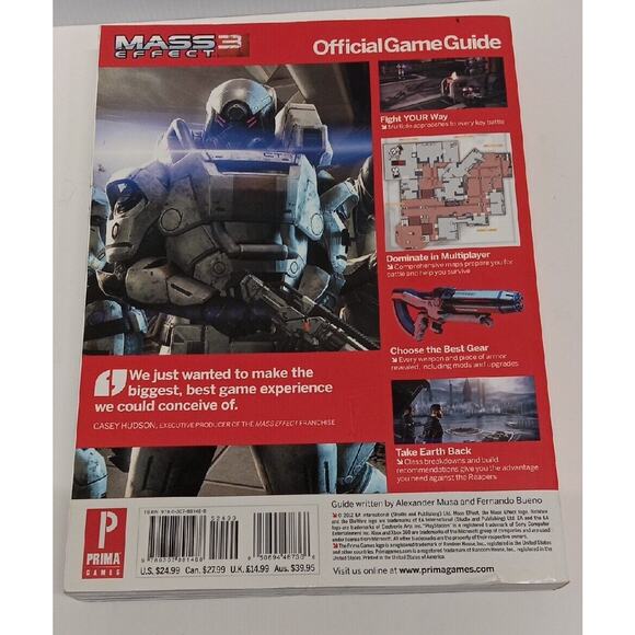 Mass Effect 3 Prima Official Strategy Guide Playstation 3 Xbox 360 PC Bioware - Picture 2 of 2